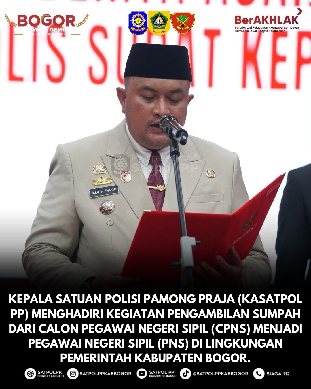 Kasatpol PP Menghadiri Acara Sumpah dari CPNS