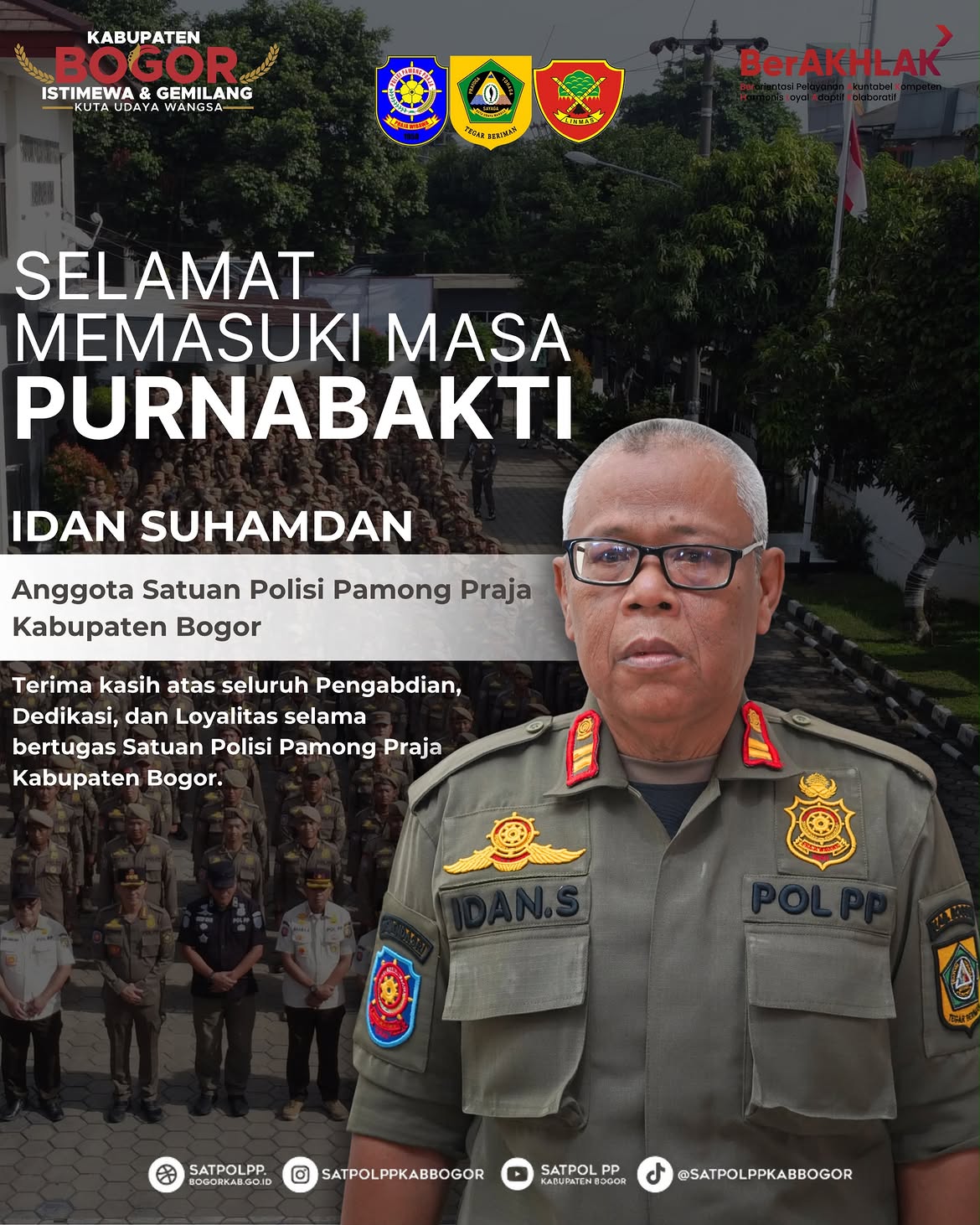 Purna Bakti Anggota Satpol PP Kabupaten Bogor